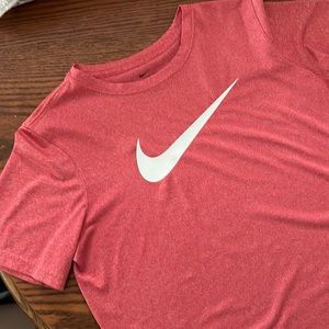 Nike Boys Dri Fit Red Short Sleeve Tee.